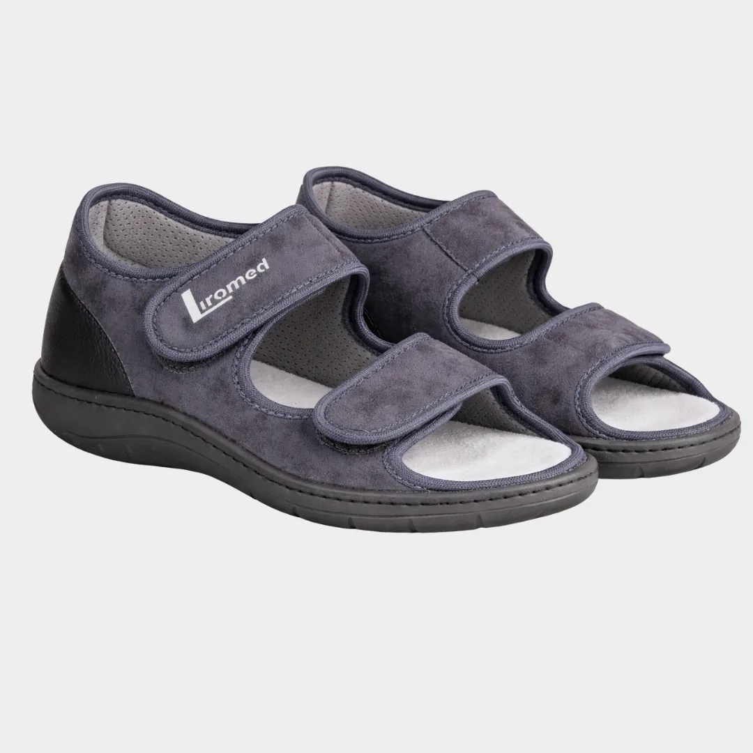 Liromed Sandale Airmesh-Futter in marine - schräge Ansicht