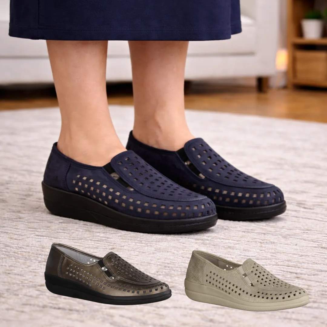 Liromed Slowlies Damen Bequemschuhe Weite G in Gold - getragen