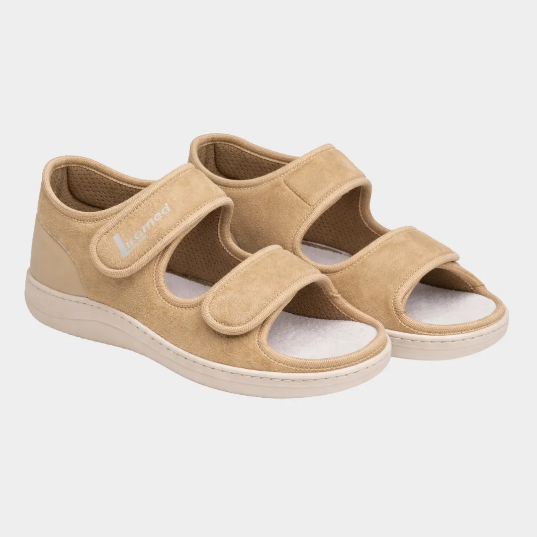 Liromed Sommersandale Airmesh in Sand - schräge Ansicht