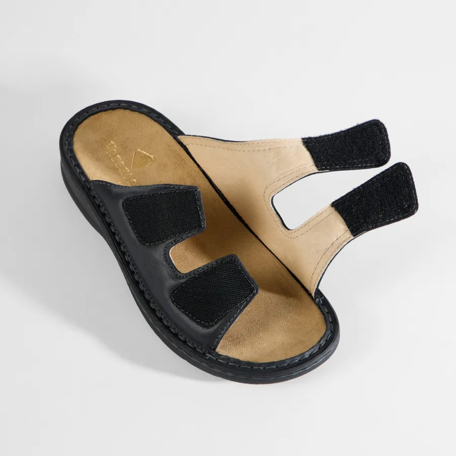 Varomed Luca Leder Pantolette in Lava - Draufsicht