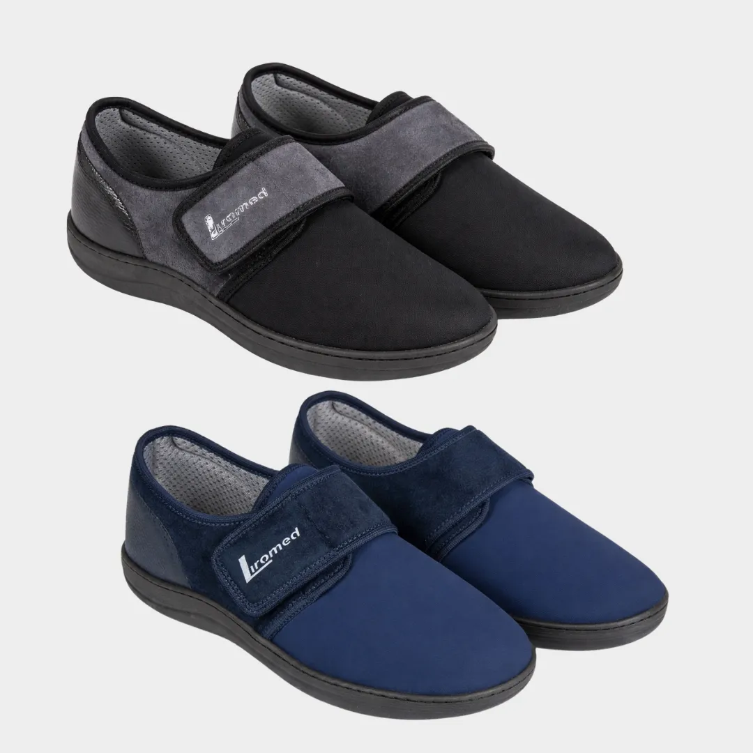 Liromed Straßenschuh Weite L Airmesh in Marine - schräge Ansicht