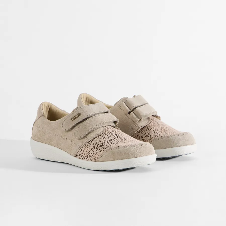 Varomed Lausanne Weite K Damenschuh in Kiesel - schräge Ansicht