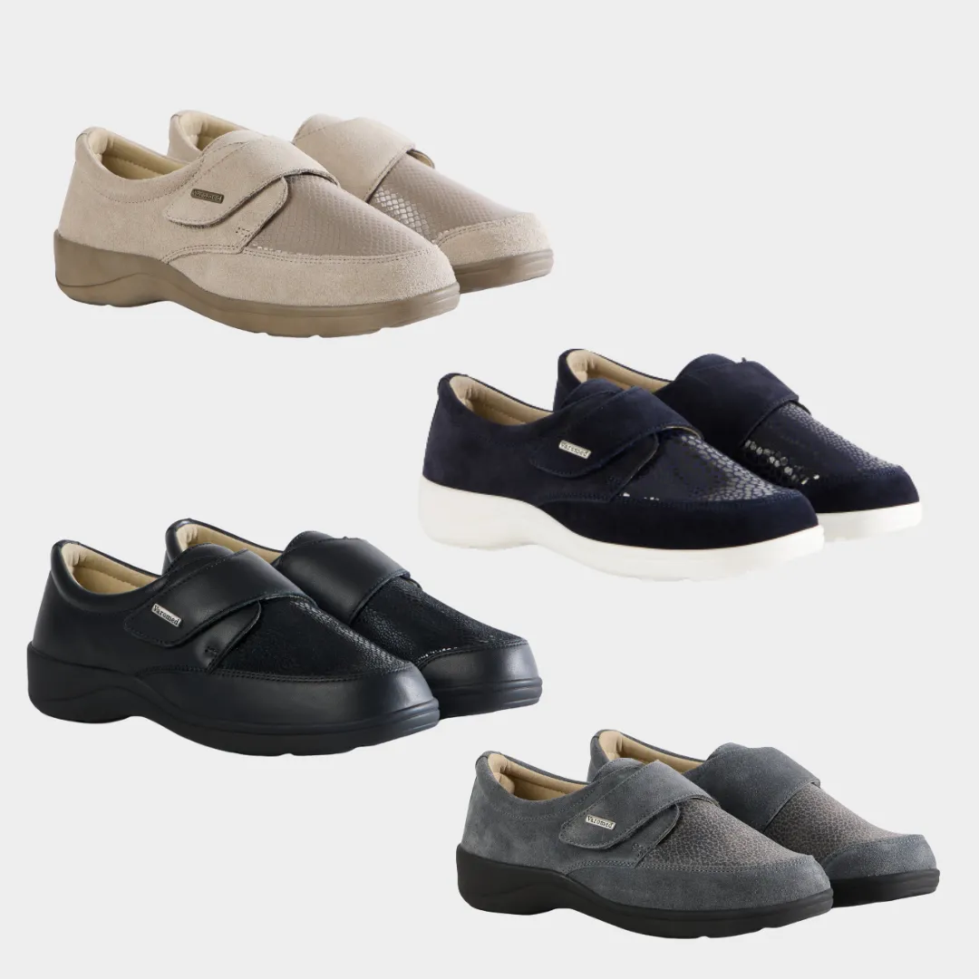 Varomed Tallin sportlicher Lederhalbschuh in Graphit - Vorderansicht