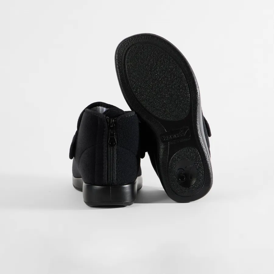 Varomed Meran Verbandschuh in Marine - Rück- und Sohlansicht