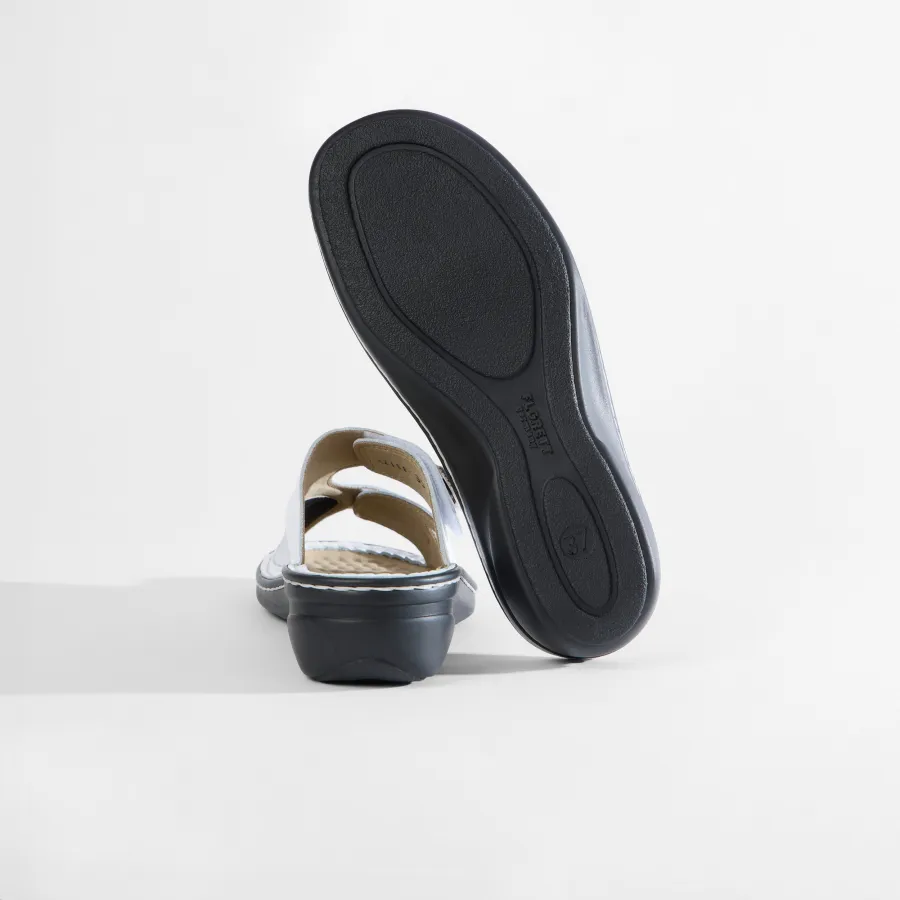 Varomed Maria Lederpantolette in Weiß - Rückansicht