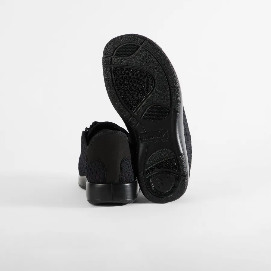 Unisex Schnürhalbschuh Rhodos von Varomed in Schwarz - Rückansicht