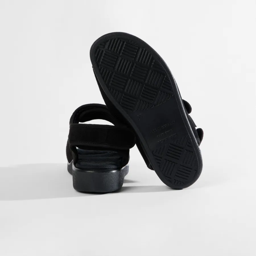 Varomed Lugano Verbandsandale in Schwarz - Rückansicht