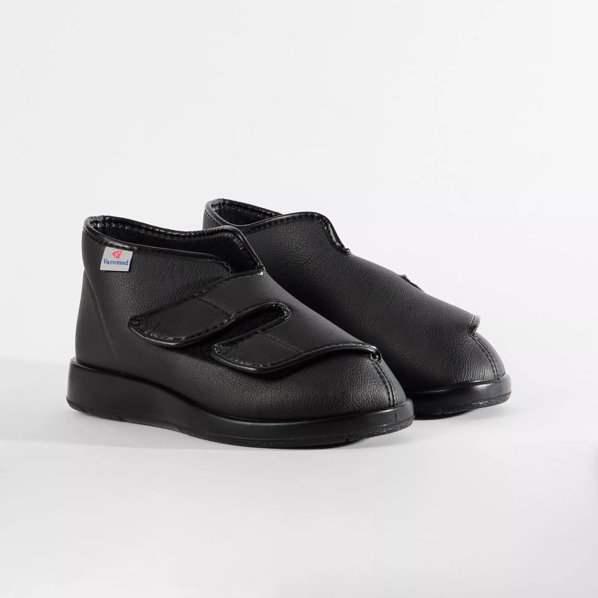 VAROMED London Verbandschuh aus Kunstleder als Paar – extraweite Passform mit Frotteefutter und Klettverschluss
