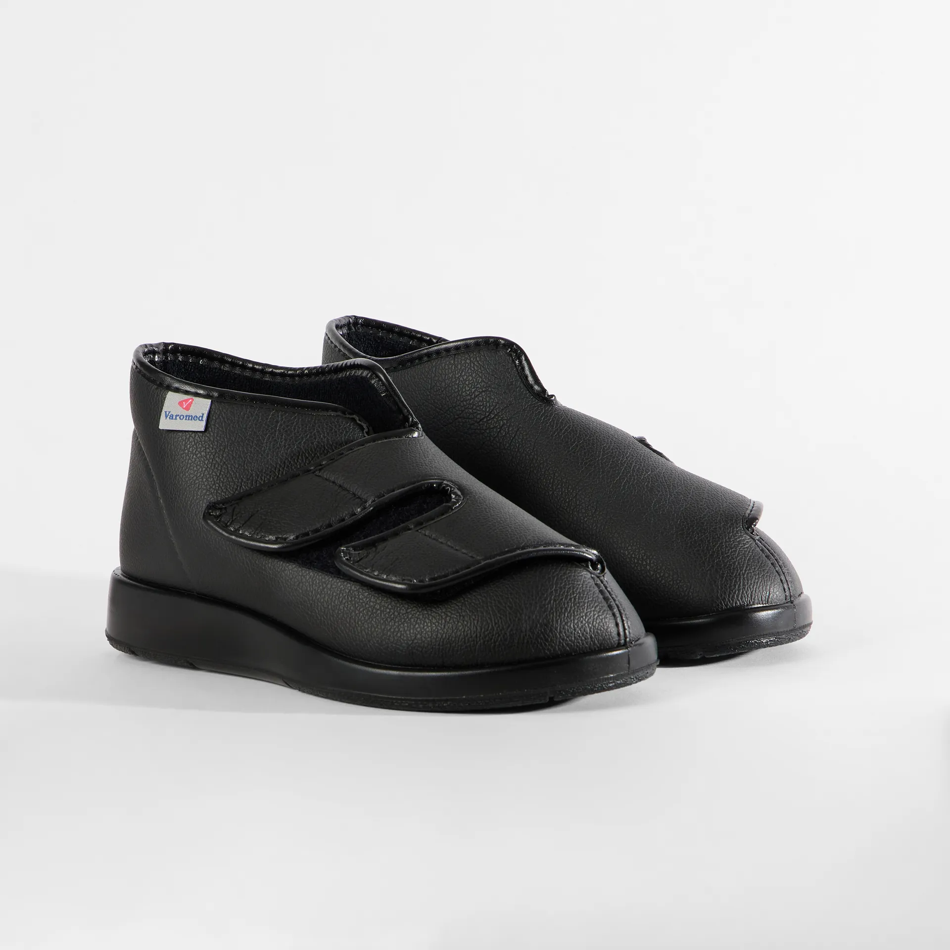 VAROMED London Verbandschuh aus Kunstleder als Paar – extraweite Passform mit Frotteefutter und Klettverschluss