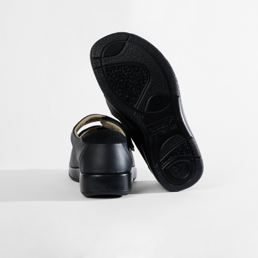 Varomed Kokolla Elchledersandale Schwarz - Rückansicht