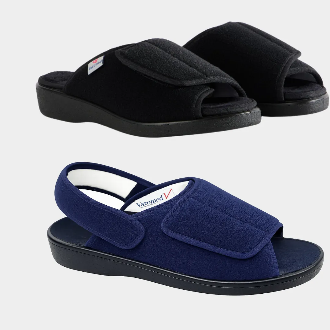 Varomed Ibiza Verbandpantolette Marine und schwarz