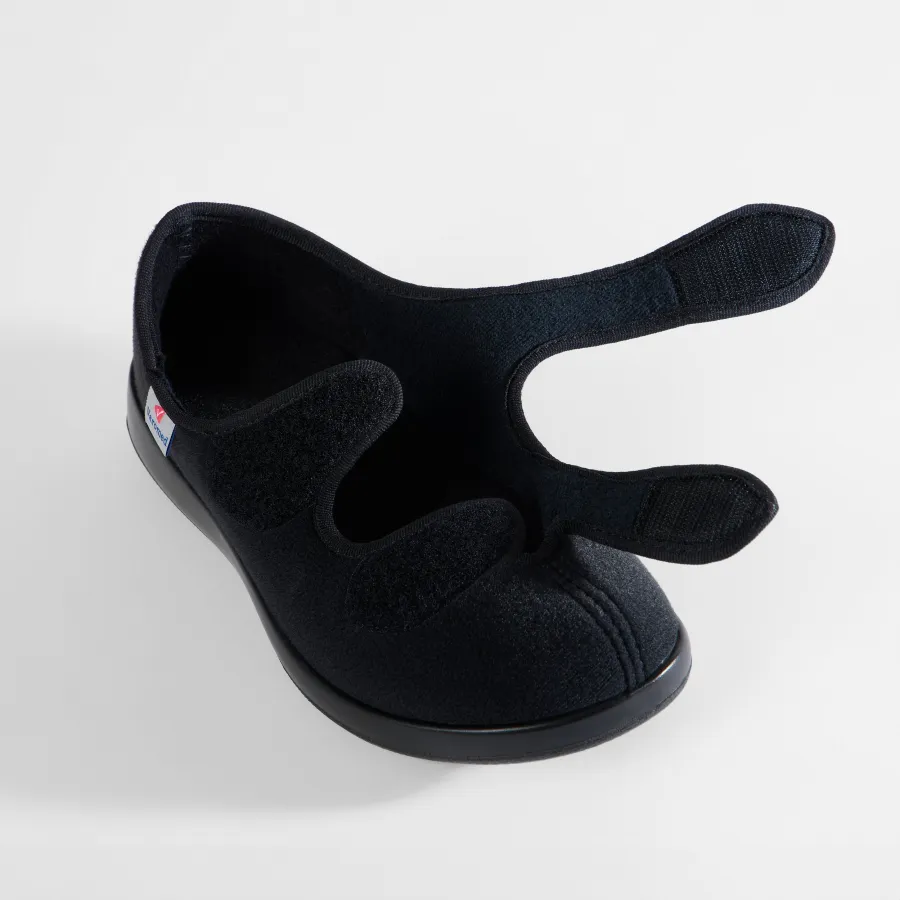 Varomed Hausschuhe Sorrent Schwarz Draufsicht